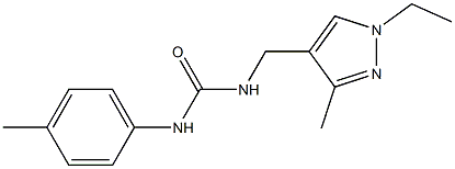 N-[(1-ethyl-3-methyl-1H-pyrazol-4-yl)methyl]-N'-(4-methylphenyl)urea 구조식 이미지