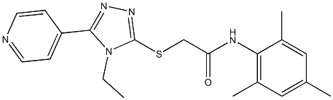 2-[(4-ethyl-5-pyridin-4-yl-4H-1,2,4-triazol-3-yl)sulfanyl]-N-(2,4,6-trimethylphenyl)acetamide 구조식 이미지