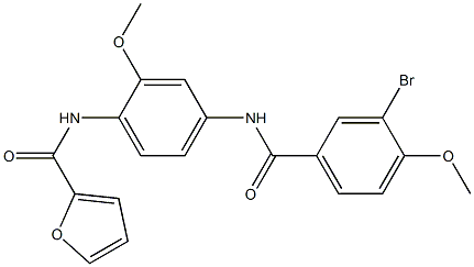 N-{4-[(3-bromo-4-methoxybenzoyl)amino]-2-methoxyphenyl}-2-furamide 구조식 이미지