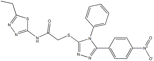 N-(5-ethyl-1,3,4-thiadiazol-2-yl)-2-[(5-{4-nitrophenyl}-4-phenyl-4H-1,2,4-triazol-3-yl)sulfanyl]acetamide Structure