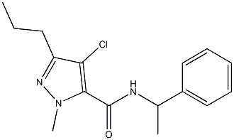 4-chloro-1-methyl-N-(1-phenylethyl)-3-propyl-1H-pyrazole-5-carboxamide Structure
