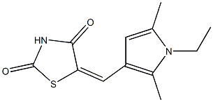 5-[(1-ethyl-2,5-dimethyl-1H-pyrrol-3-yl)methylene]-1,3-thiazolidine-2,4-dione 구조식 이미지