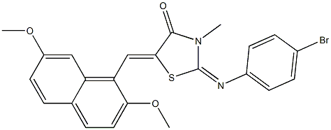 2-[(4-bromophenyl)imino]-5-[(2,7-dimethoxy-1-naphthyl)methylene]-3-methyl-1,3-thiazolidin-4-one Structure