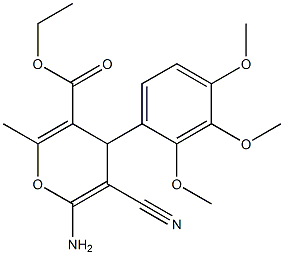 ethyl 6-amino-5-cyano-2-methyl-4-(2,3,4-trimethoxyphenyl)-4H-pyran-3-carboxylate Structure