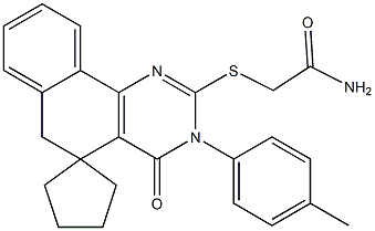 2-{[3-(4-methylphenyl)-4-oxo-3,4,5,6-tetrahydrospiro(benzo[h]quinazoline-5,1'-cyclopentane)-2-yl]sulfanyl}acetamide Structure