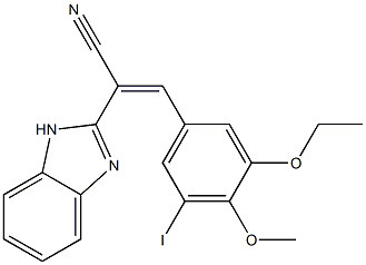 2-(1H-benzimidazol-2-yl)-3-(3-ethoxy-5-iodo-4-methoxyphenyl)acrylonitrile Structure