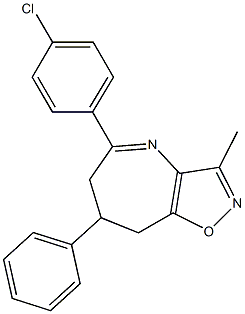 5-(4-chlorophenyl)-3-methyl-7-phenyl-7,8-dihydro-6H-isoxazolo[4,5-b]azepine Structure