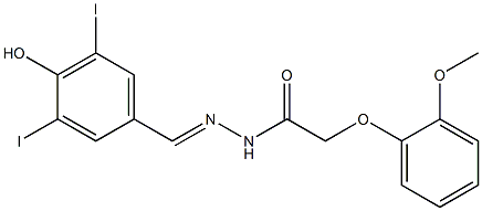 N'-(4-hydroxy-3,5-diiodobenzylidene)-2-(2-methoxyphenoxy)acetohydrazide 구조식 이미지