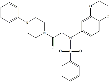 N-(2,3-dihydro-1,4-benzodioxin-6-yl)-N-[2-oxo-2-(4-phenyl-1-piperazinyl)ethyl]benzenesulfonamide Structure