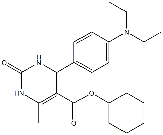 cyclohexyl 4-[4-(diethylamino)phenyl]-6-methyl-2-oxo-1,2,3,4-tetrahydro-5-pyrimidinecarboxylate 구조식 이미지