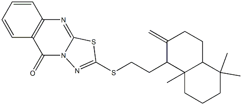 2-{[2-(5,5,8a-trimethyl-2-methylenedecahydro-1-naphthalenyl)ethyl]sulfanyl}-5H-[1,3,4]thiadiazolo[2,3-b]quinazolin-5-one 구조식 이미지