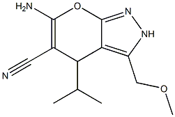 6-amino-4-isopropyl-3-(methoxymethyl)-2,4-dihydropyrano[2,3-c]pyrazole-5-carbonitrile Structure