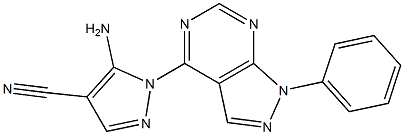 5-amino-1-(1-phenyl-1H-pyrazolo[3,4-d]pyrimidin-4-yl)-1H-pyrazole-4-carbonitrile 구조식 이미지