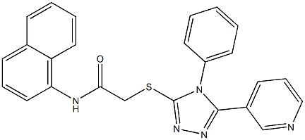 N-naphthalen-1-yl-2-[(4-phenyl-5-pyridin-3-yl-4H-1,2,4-triazol-3-yl)sulfanyl]acetamide 구조식 이미지
