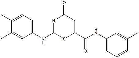 2-(3,4-dimethylanilino)-N-(3-methylphenyl)-4-oxo-5,6-dihydro-4H-1,3-thiazine-6-carboxamide 구조식 이미지