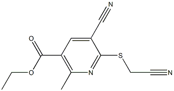 ethyl 5-cyano-6-[(cyanomethyl)sulfanyl]-2-methylnicotinate Structure