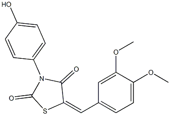 5-(3,4-dimethoxybenzylidene)-3-(4-hydroxyphenyl)-1,3-thiazolidine-2,4-dione 구조식 이미지