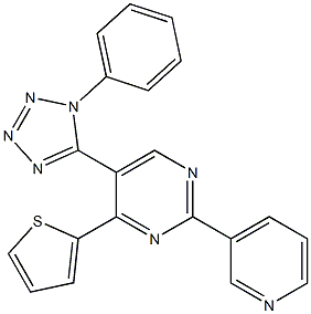 5-(1-phenyl-1H-tetraazol-5-yl)-2-(3-pyridinyl)-4-(2-thienyl)pyrimidine Structure