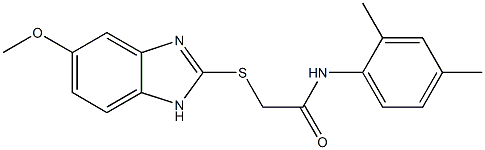 N-(2,4-dimethylphenyl)-2-[(5-methoxy-1H-benzimidazol-2-yl)sulfanyl]acetamide 구조식 이미지