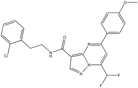 N-[2-(2-chlorophenyl)ethyl]-7-(difluoromethyl)-5-(4-methoxyphenyl)pyrazolo[1,5-a]pyrimidine-3-carboxamide 구조식 이미지