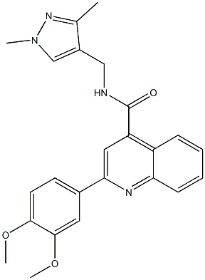 2-(3,4-dimethoxyphenyl)-N-[(1,3-dimethyl-1H-pyrazol-4-yl)methyl]-4-quinolinecarboxamide Structure