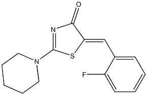 5-(2-fluorobenzylidene)-2-(1-piperidinyl)-1,3-thiazol-4(5H)-one Structure