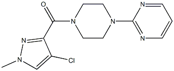 2-{4-[(4-chloro-1-methyl-1H-pyrazol-3-yl)carbonyl]-1-piperazinyl}pyrimidine Structure