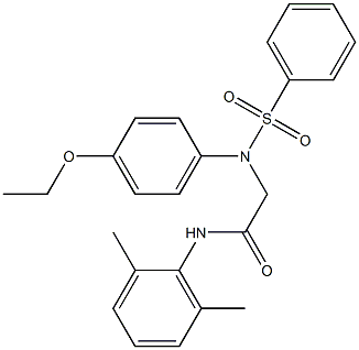 N-(2,6-dimethylphenyl)-2-[[4-(ethyloxy)phenyl](phenylsulfonyl)amino]acetamide 구조식 이미지