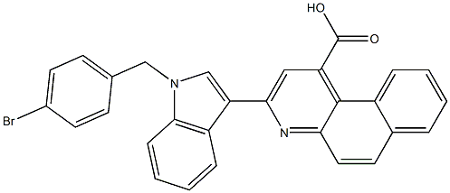 3-[1-(4-bromobenzyl)-1H-indol-3-yl]benzo[f]quinoline-1-carboxylic acid 구조식 이미지