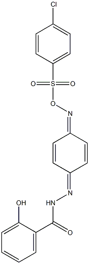 N'-[4-({[(4-chlorophenyl)sulfonyl]oxy}imino)-2,5-cyclohexadien-1-ylidene]-2-hydroxybenzohydrazide 구조식 이미지