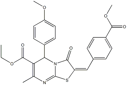 ethyl 2-[4-(methoxycarbonyl)benzylidene]-5-(4-methoxyphenyl)-7-methyl-3-oxo-2,3-dihydro-5H-[1,3]thiazolo[3,2-a]pyrimidine-6-carboxylate Structure