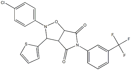 2-(4-chlorophenyl)-3-(2-thienyl)-5-[3-(trifluoromethyl)phenyl]dihydro-2H-pyrrolo[3,4-d]isoxazole-4,6(3H,5H)-dione 구조식 이미지