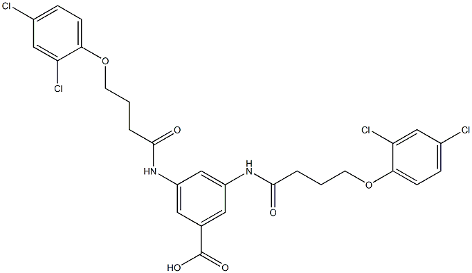 3,5-bis{[4-(2,4-dichlorophenoxy)butanoyl]amino}benzoic acid 구조식 이미지