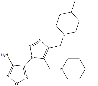 4-{4,5-bis[(4-methyl-1-piperidinyl)methyl]-1H-1,2,3-triazol-1-yl}-1,2,5-oxadiazol-3-amine Structure