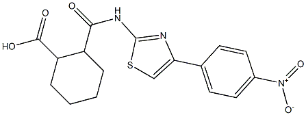 2-{[(4-{4-nitrophenyl}-1,3-thiazol-2-yl)amino]carbonyl}cyclohexanecarboxylic acid Structure