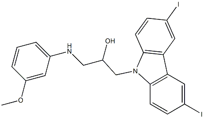 1-(3,6-diiodo-9H-carbazol-9-yl)-3-(3-methoxyanilino)-2-propanol 구조식 이미지