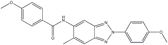 4-methoxy-N-[2-(4-methoxyphenyl)-6-methyl-2H-1,2,3-benzotriazol-5-yl]benzamide 구조식 이미지