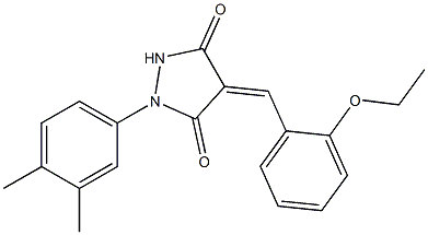 1-(3,4-dimethylphenyl)-4-(2-ethoxybenzylidene)-3,5-pyrazolidinedione 구조식 이미지
