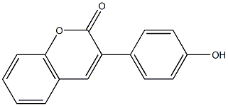 3-(4-hydroxyphenyl)-2H-chromen-2-one 구조식 이미지