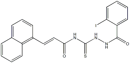 (E)-N-{[2-(2-iodobenzoyl)hydrazino]carbothioyl}-3-(1-naphthyl)-2-propenamide Structure