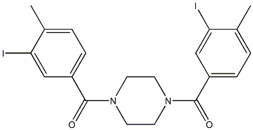 [4-(3-iodo-4-methylbenzoyl)-1-piperazinyl](3-iodo-4-methylphenyl)methanone 구조식 이미지