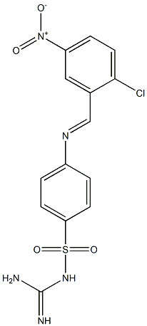 {[amino(imino)methyl]amino}(4-{[(E)-(2-chloro-5-nitrophenyl)methylidene]amino}phenyl)dioxo-lambda~6~-sulfane 구조식 이미지