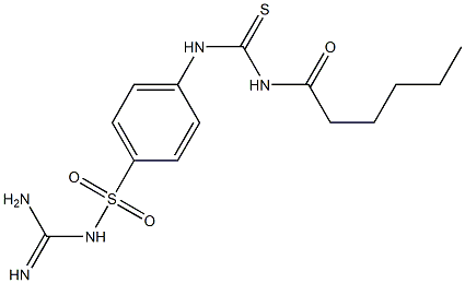 {[amino(imino)methyl]amino}(4-{[(hexanoylamino)carbothioyl]amino}phenyl)dioxo-lambda~6~-sulfane Structure