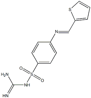 2-({[4-({[amino(imino)methyl]amino}sulfonyl)phenyl]imino}methyl)thiophene Structure
