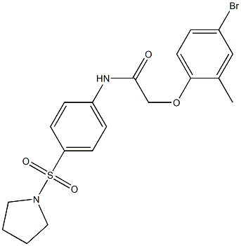 2-(4-bromo-2-methylphenoxy)-N-[4-(1-pyrrolidinylsulfonyl)phenyl]acetamide 구조식 이미지
