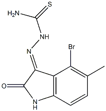 2-(4-bromo-5-methyl-2-oxo-1,2-dihydro-3H-indol-3-ylidene)-1-hydrazinecarbothioamide 구조식 이미지