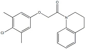 2-(4-chloro-3,5-dimethylphenoxy)-1-[3,4-dihydro-1(2H)-quinolinyl]-1-ethanone 구조식 이미지