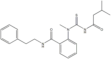 2-(methyl{[(3-methylbutanoyl)amino]carbothioyl}amino)-N-phenethylbenzamide Structure