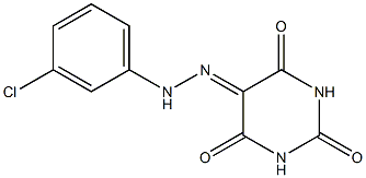 2,4,5,6(1H,3H)-pyrimidinetetrone 5-[N-(3-chlorophenyl)hydrazone] 구조식 이미지