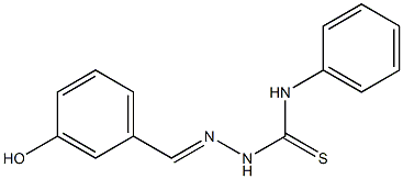 2-[(E)-(3-hydroxyphenyl)methylidene]-N-phenyl-1-hydrazinecarbothioamide 구조식 이미지